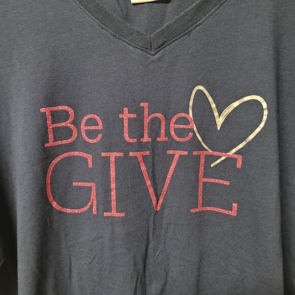 Be The Give Thirty-One Shirt Blue Heart Glitter Womens XL Bags Hostess Rep - Picture 2 of 7
